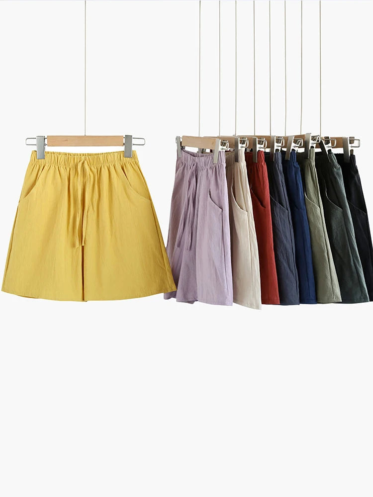 Casual Linen Shorts Women Gym Workout