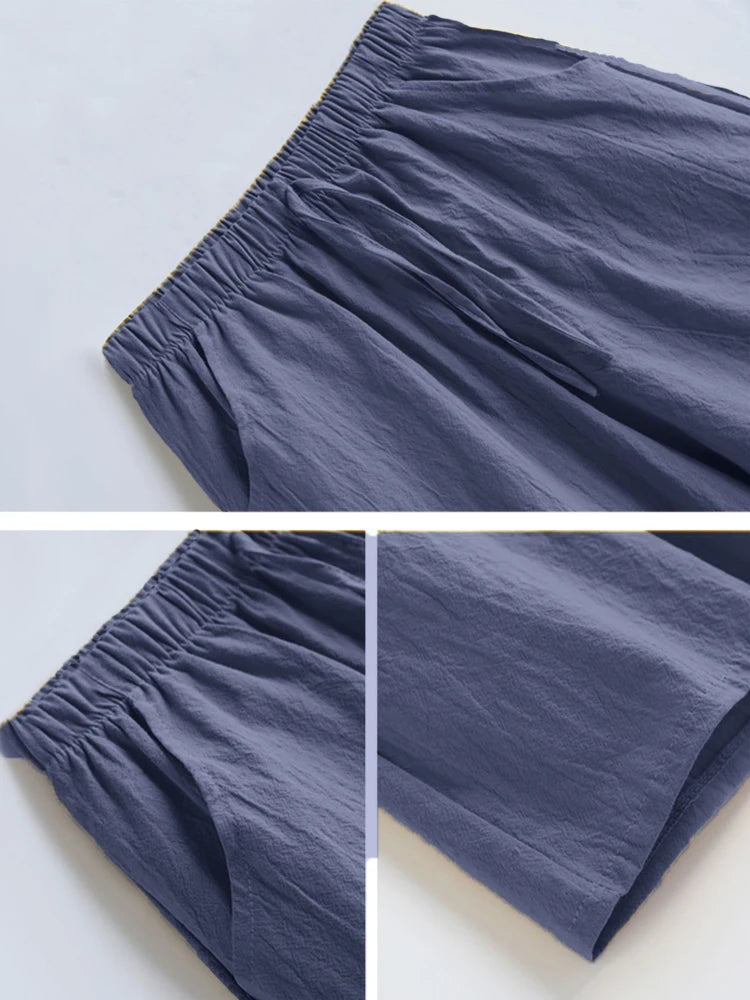 Casual Linen Shorts Women Gym Workout