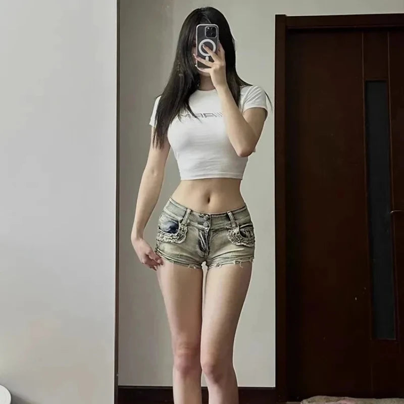 Skinny Denim Shorts Women
