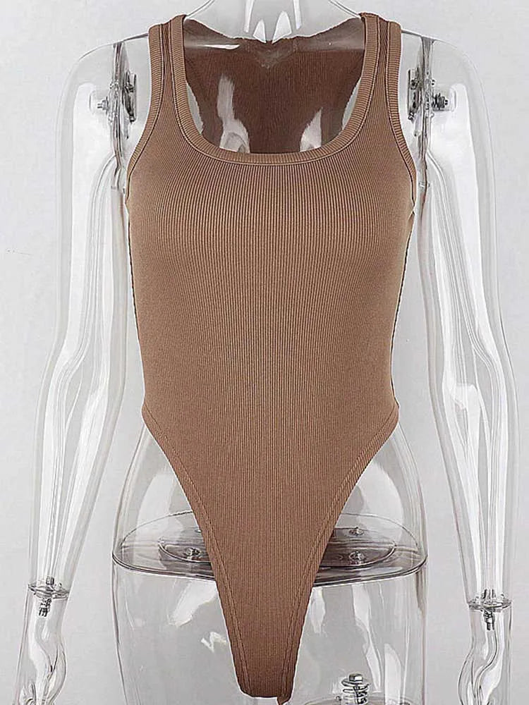 Sleeveless Knit Bodysuit Hot Summer